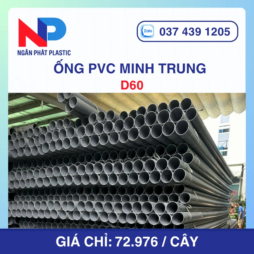 Ống Nhựa UPVC D60 Minh Trung Bơm Cát